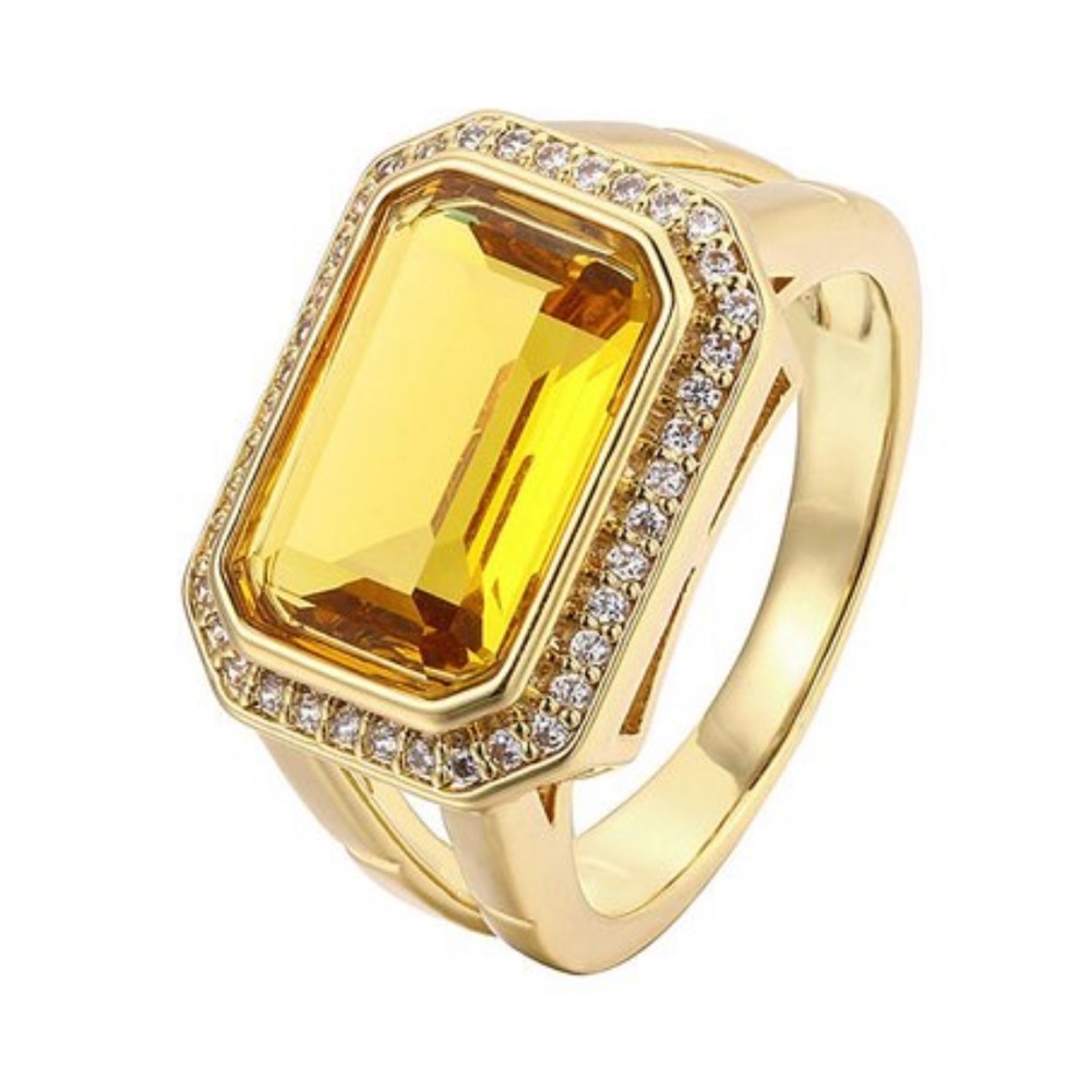 🧡 Faux Topaz Cushion Cut Ring 🧡